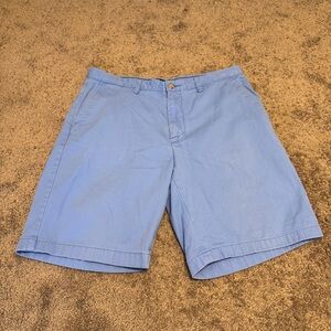 Nautica Shorts Mens 34W Blue Chino Flat Front Casual Summer Boating Logo